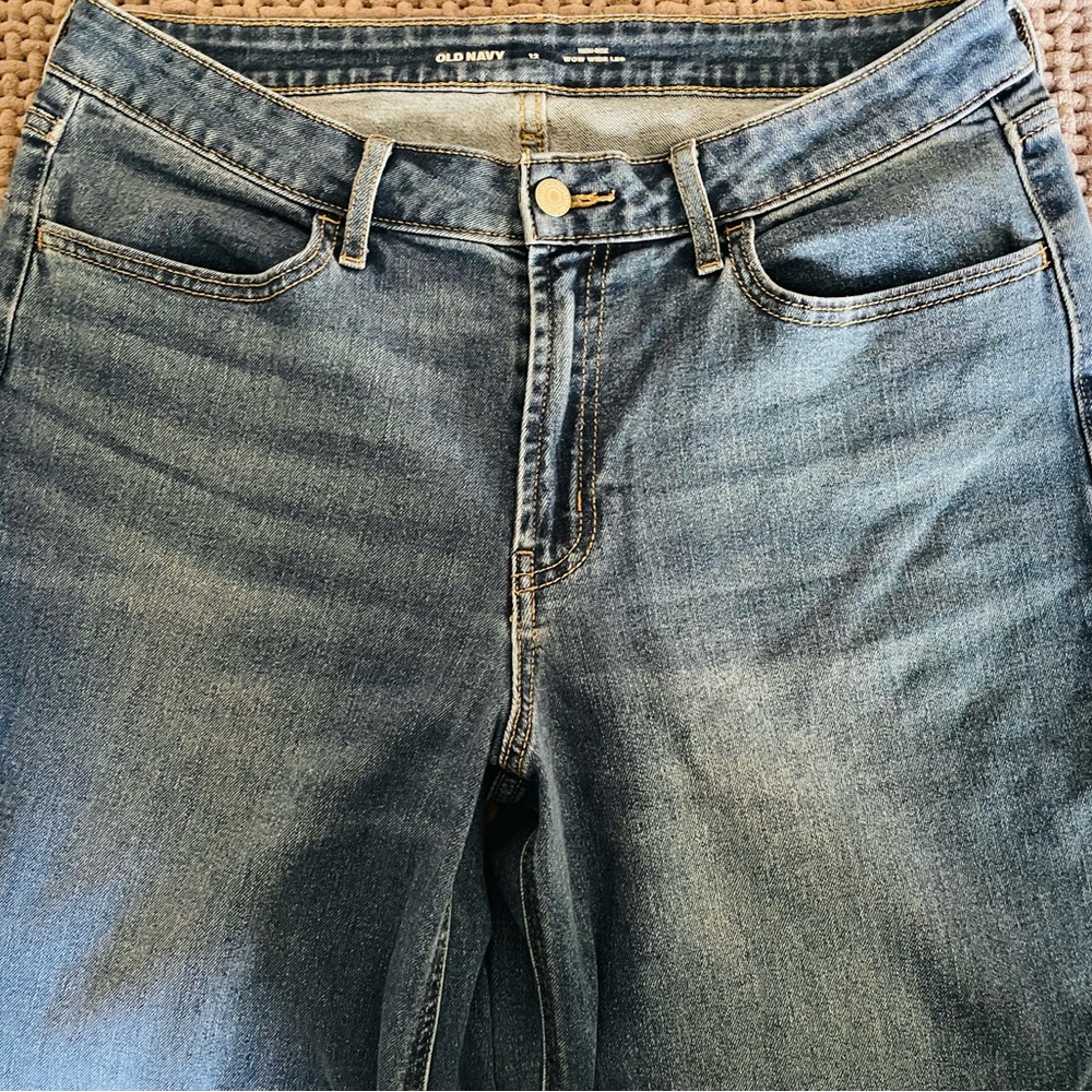 Old Navy Women's Blue High-Waisted WOW Wide Leg Jeans